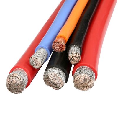 Cavo per batterie a filo di silicone ad alta temperatura con temperatura nominale di 200 °C, tensione nominale di 600 V e conduttore di rame in scatola
